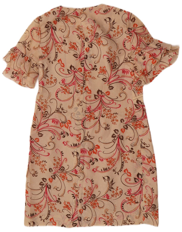 Rochie vintage pentru femei UK 14 Medium Bej Floral