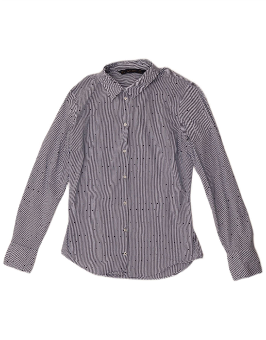Cămașă pentru femei Zara UK 12 Medium Blue Pinstripe