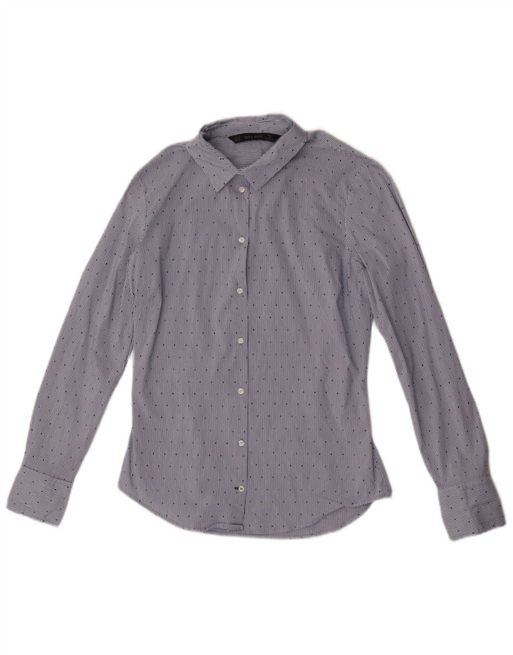 Cămașă pentru femei Zara UK 12 Medium Blue Pinstripe