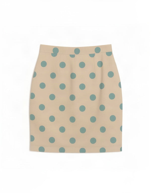 Fusta creion pentru femei Marella UK 8 Small W24 White Polka Dot Viscose