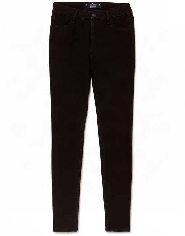 Banși skinny Hollister pentru femei cu talie înaltă cu jambiere SUA 3 XS W26 L26 Negru