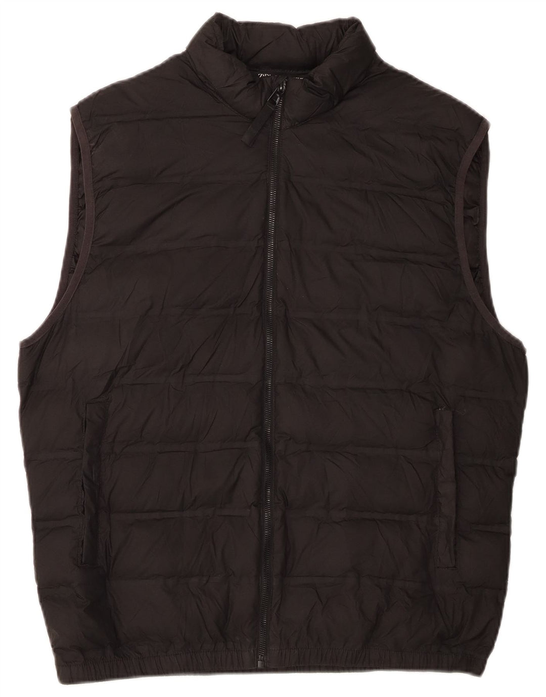 Gilet căptușit pentru femei Zara UK 16, mare, negru, poliester