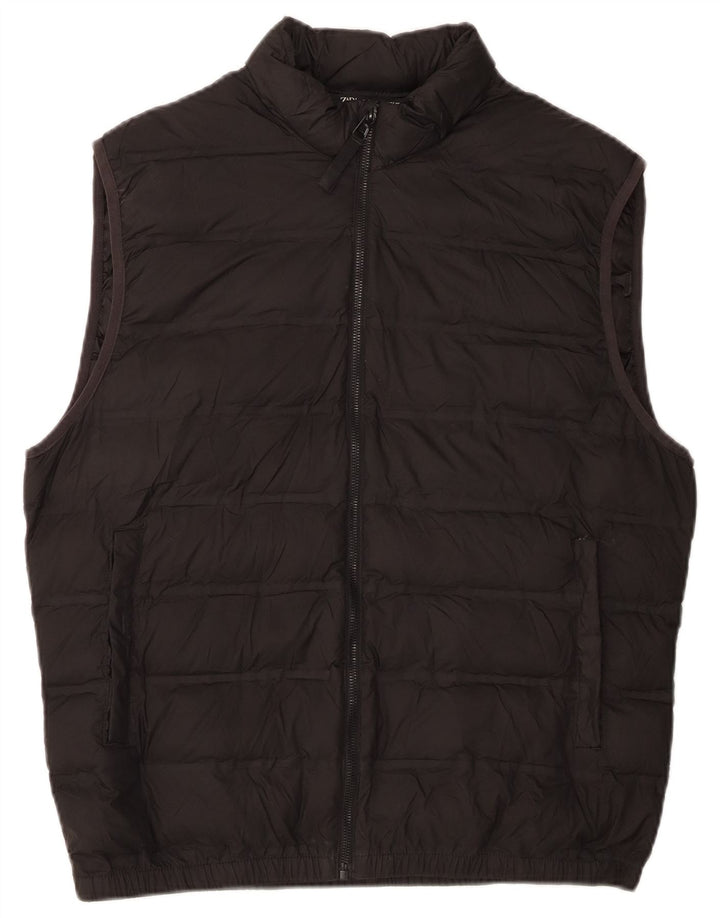 Gilet căptușit pentru femei Zara UK 16, mare, negru, poliester
