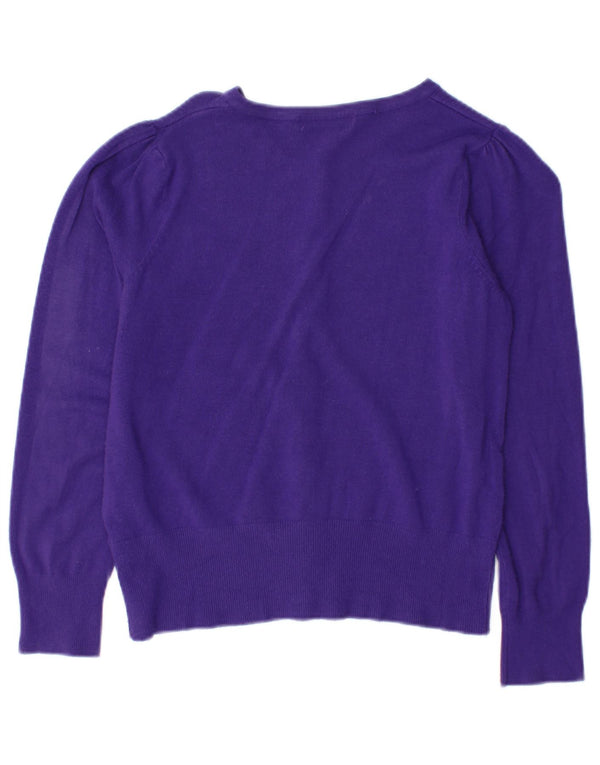 Marks & Spencer Womens Crop Cardigan Sweater UK 10 Small  Purple Viscose