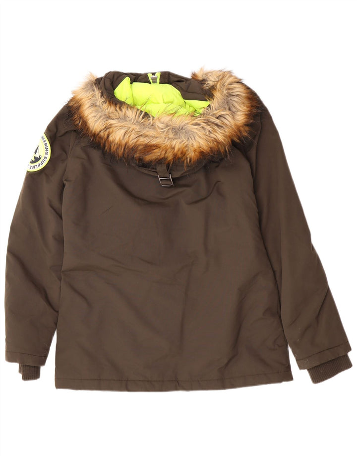 Jachetă parka supradimensionată cu glugă Superdry pentru femei UK 10 Small Khaki Nylon