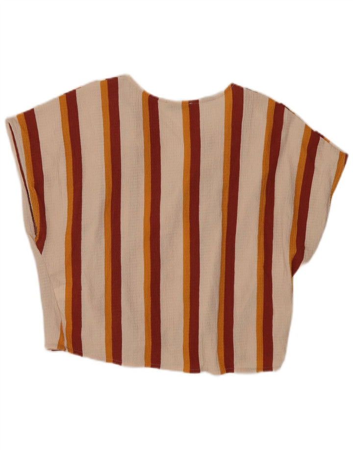 Bluză Trafaluc pentru femei Zara UK 14, mare, poliester cu dungi alb