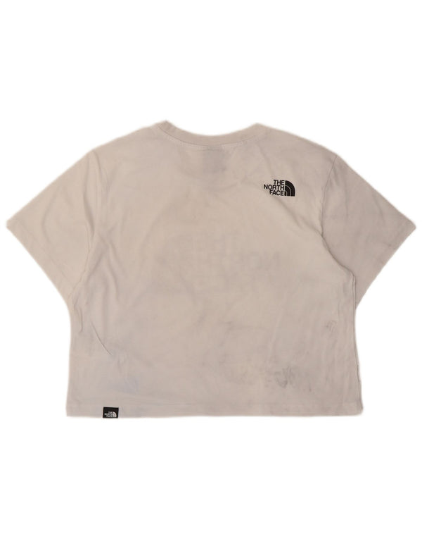 Tricou The North Face pentru femei Crop Graphic Top UK 10 Small White Bumbac