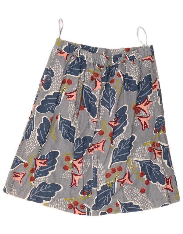 White Stuff Fusta A-Line pentru femei UK 8 Small W28 Gri Floral Linen