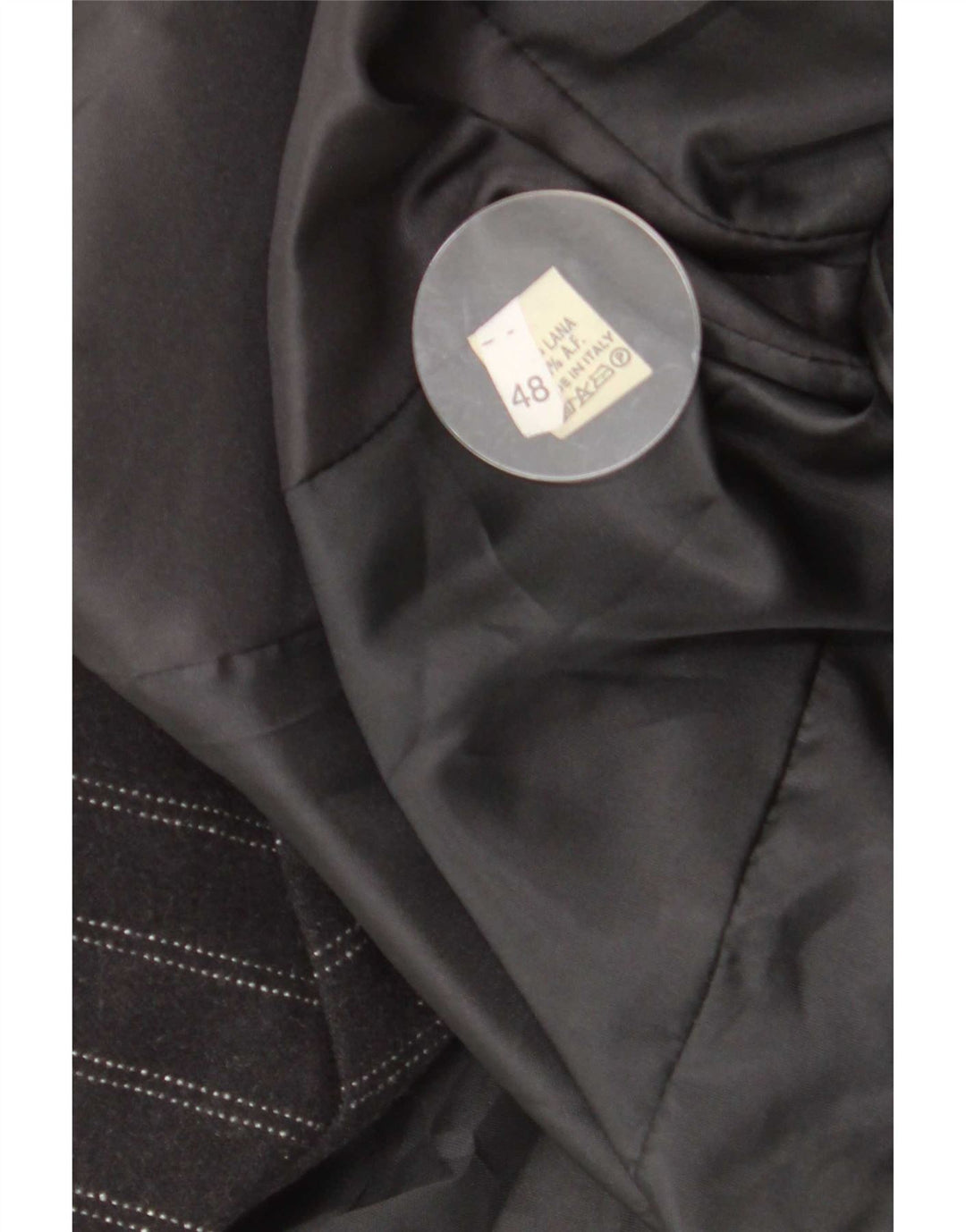 Jachetă vintage pentru femei la dublu piept IT 48 XL Lână cu dungi negre