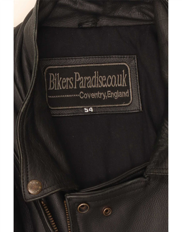 Bikers Paradise Jachetă Biker din piele pentru bărbați EU 54 2XL Negru