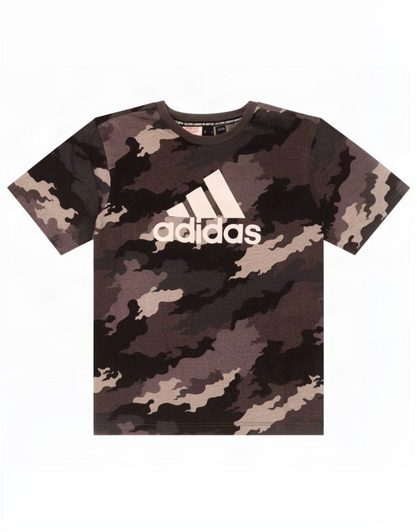 Tricou grafic Adidas pentru băieți Top 13-14 ani bumbac camuflaj gri