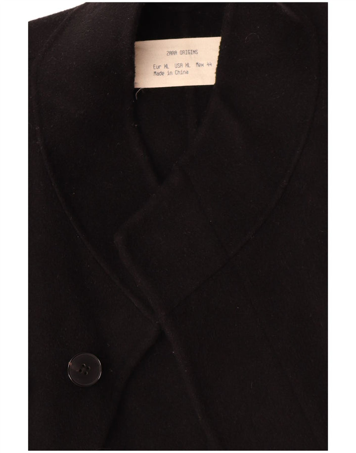 Pardesiu pentru bărbați Zara UK 44 XL Lână neagră