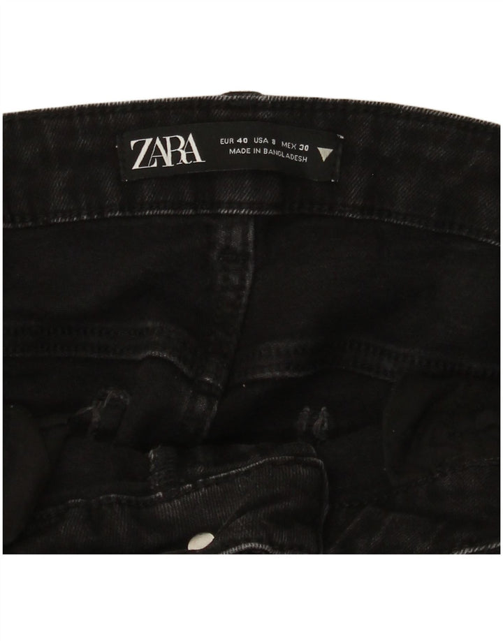 Blugi slim pentru femei Distressed Zara EU 40 Medium L30 L27 Bumbac negru