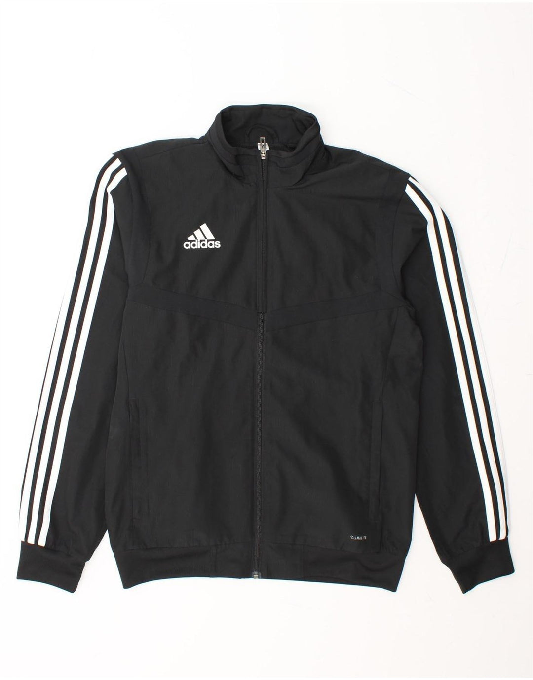 ADIDAS Mens Climalite Tracksuit Top Jacket Small Black Polyester Vintage Adidas and Second-Hand Adidas from Messina Hembry 
