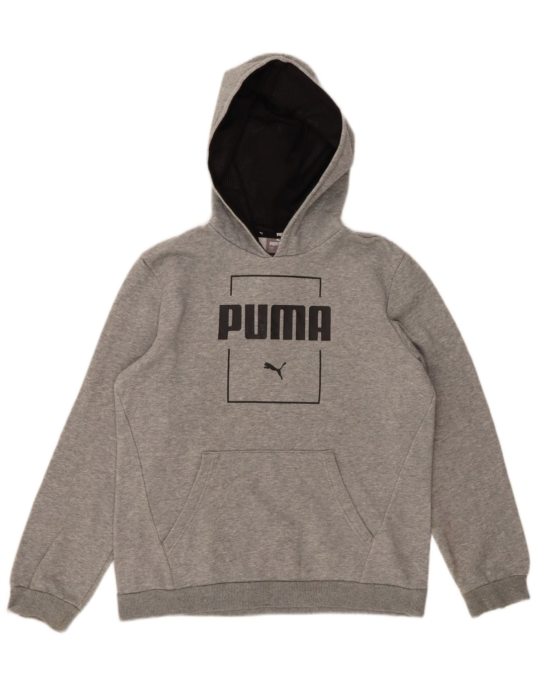 Pulover cu glugă grafic PUMA pentru băieți 13-14 ani, gri