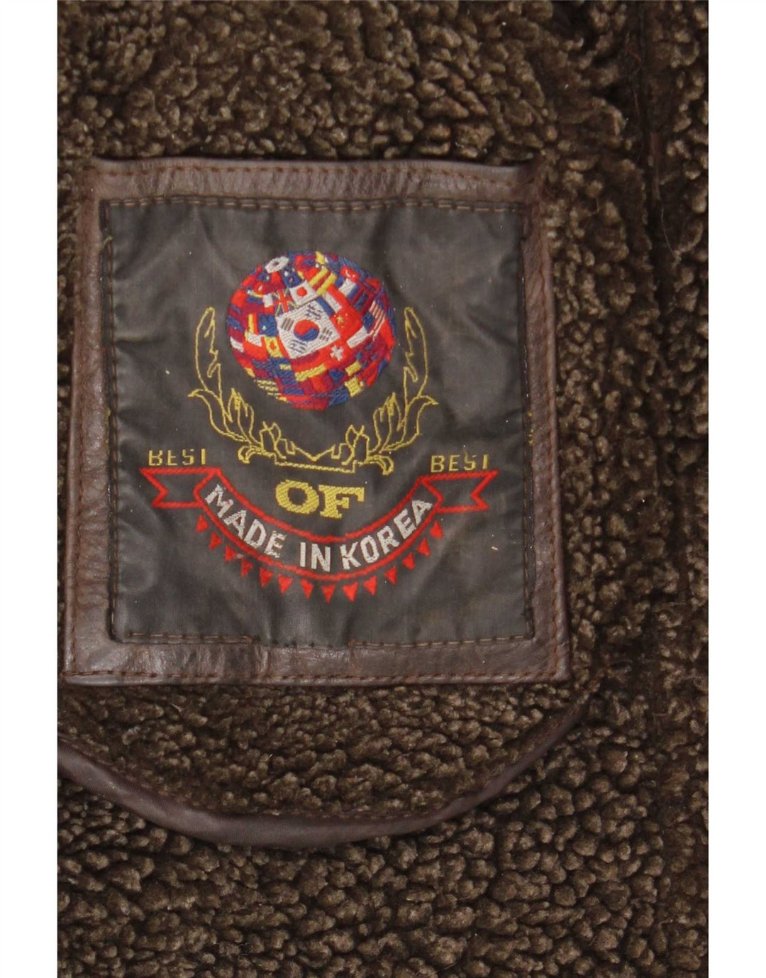 Jachetă din piele Sherpa pentru bărbați vintage UK 40 Maro mare