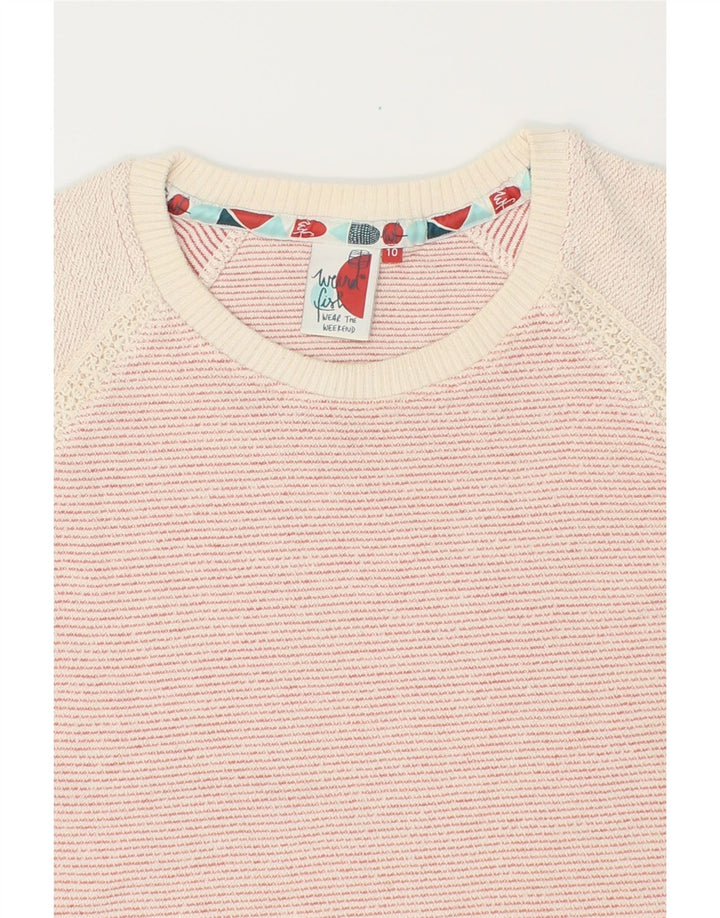 WEIRD FISH Womens Oversized Sweatshirt Jumper UK 10 Small Pink Colourblock Vintage Weird Fish and Second-Hand Weird Fish from Messina Hembry 