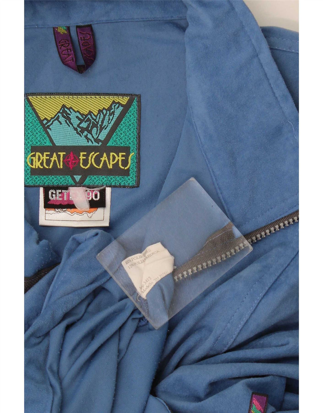 Jachetă de trening din velur grafic pentru bărbați Great Escapes, XL, poliester albastru