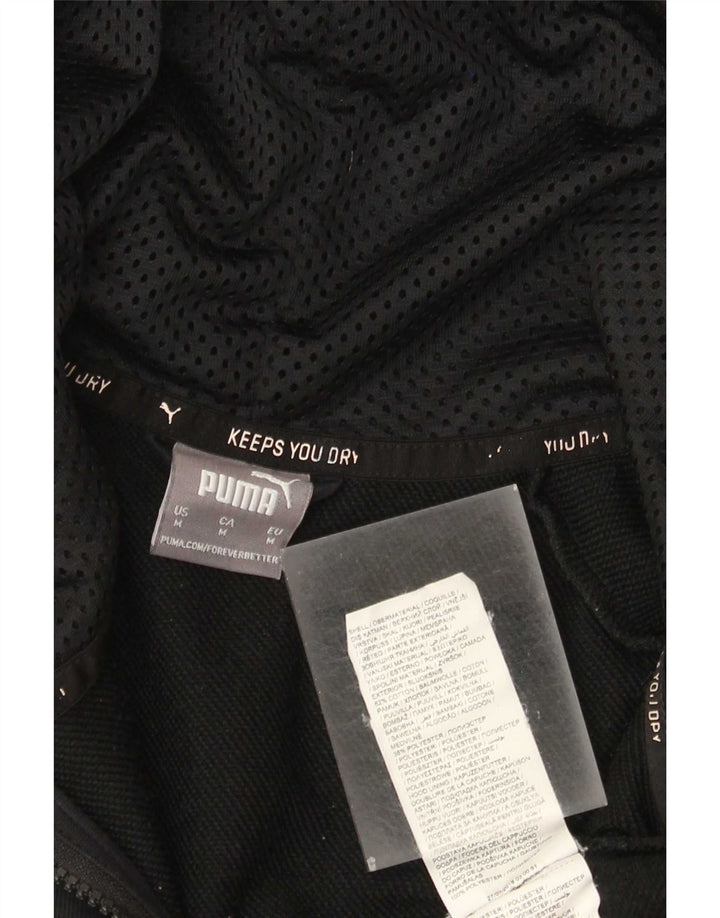 Pulover Puma Graphic Zip pentru bărbați, bumbac mediu negru