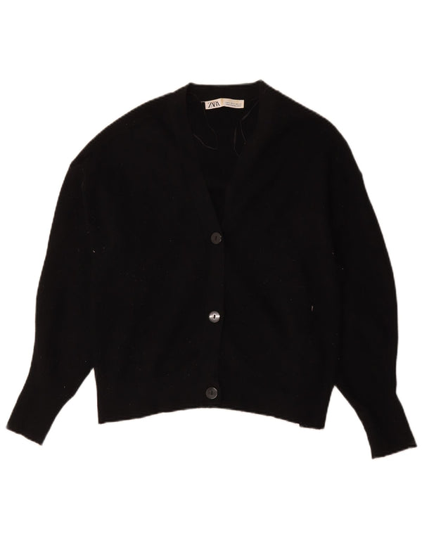Pulover cardigan pentru femei Zara UK 14 Medium Black Viscose