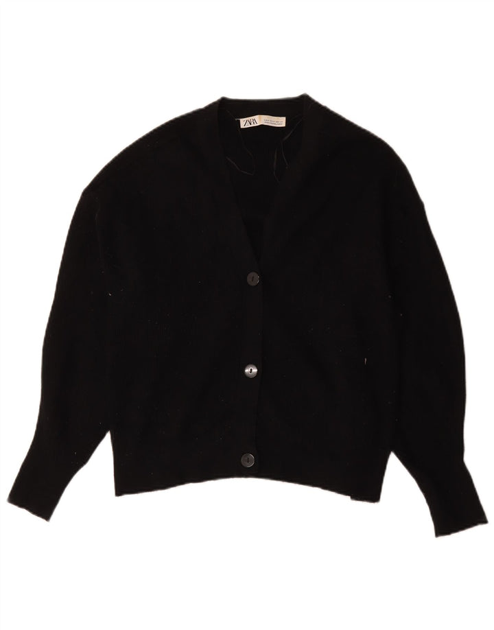 Pulover cardigan pentru femei Zara UK 14 Medium Black Viscose