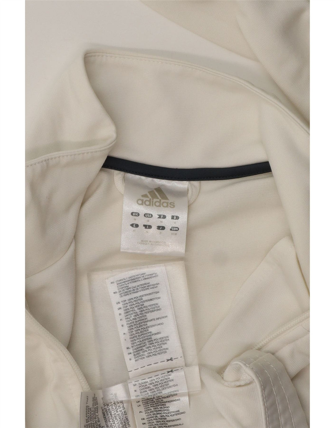 Jachetă de trening pentru bărbați ADIDAS, alb mediu, poliester color bloc