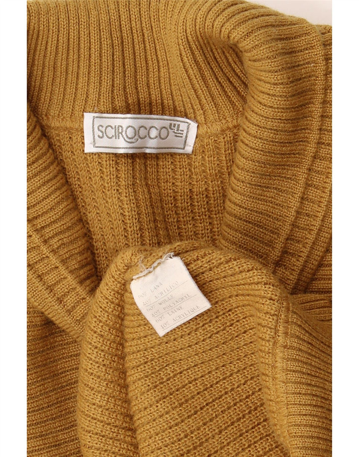 SCIROCCO Mens Shawl Neck Jumper Sweater Large Yellow Vintage Scirocco and Second-Hand Scirocco from Messina Hembry 