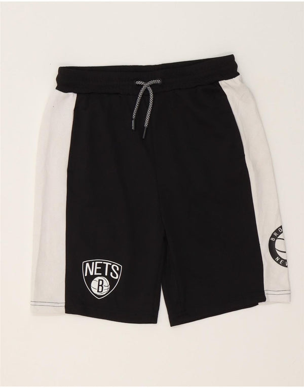 Pantaloni scurți sport grafic NBA Brooklyn Nets pentru băieți 9-10 ani, negru, color block