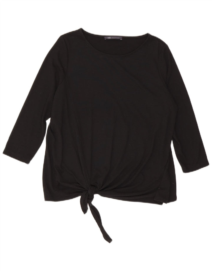 Marks & Spencer Top pentru femei cu mâneci 3/4 UK 12 Poliester mediu negru