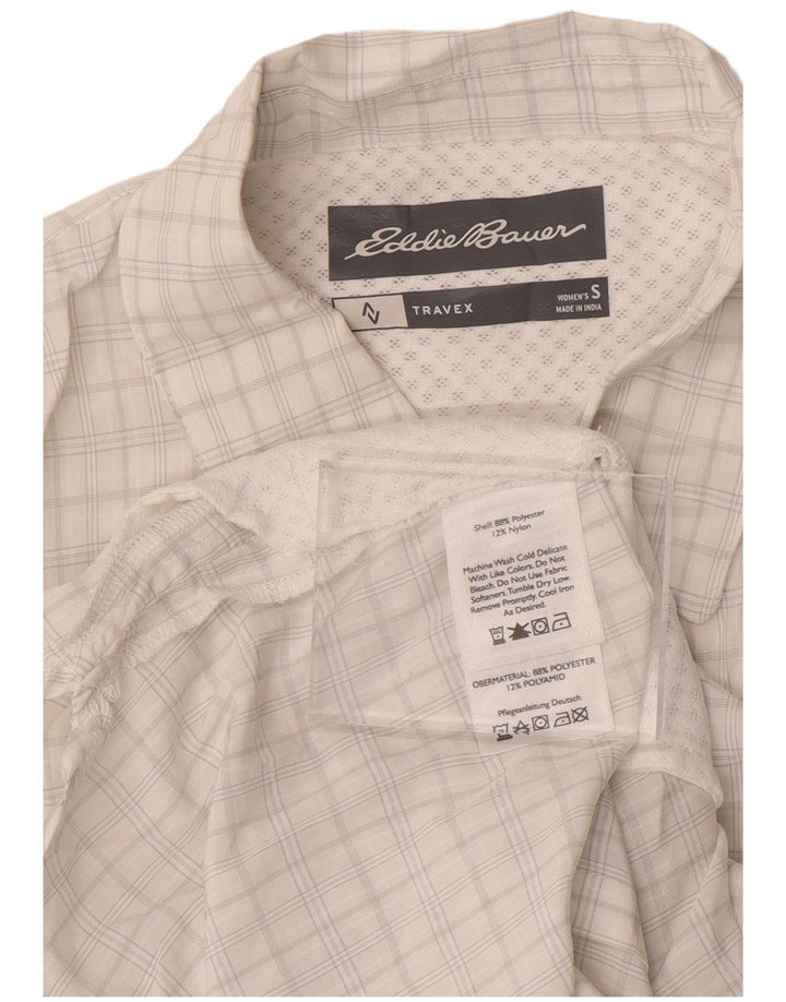 EDDIE BAUER Cămașă pentru femei UK 10 Small White Check Poliester