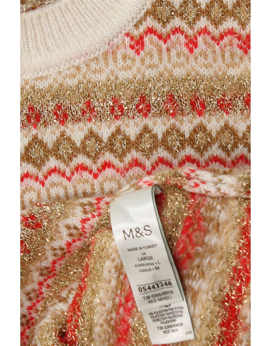 Pulover pentru femei Marks & Spencer cu decolteu triplu UK 16 mare, multicolor