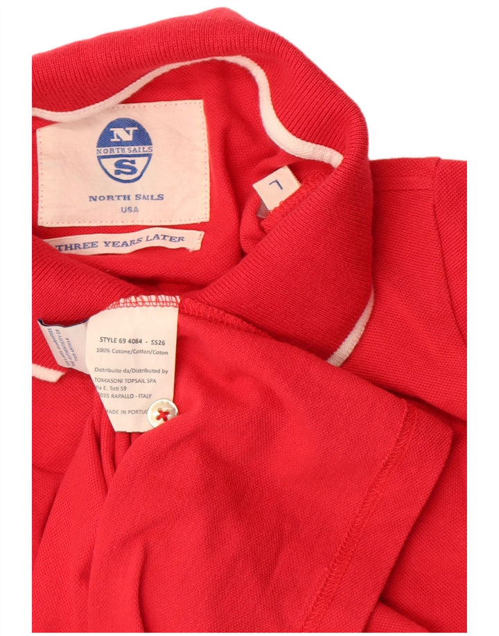 Tricou polo cu mânecă lungă North Sails pentru bărbați, bumbac roșu mare