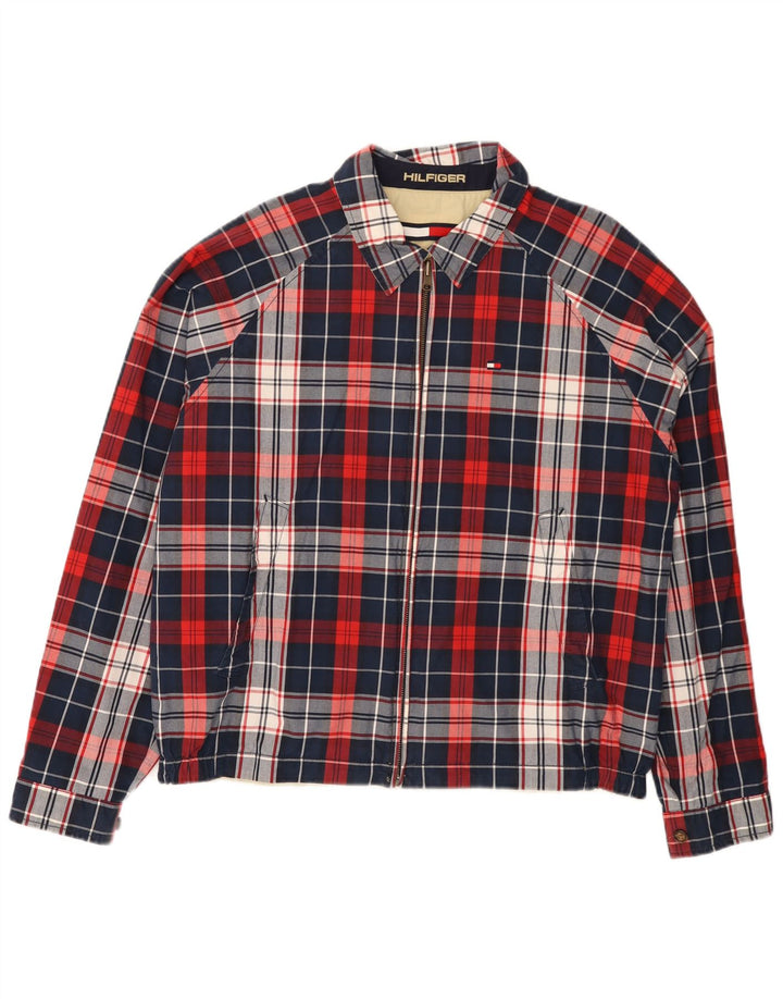 Jachetă reversibilă pentru bărbați TOMMY HILFIGER Marea Britanie 38 Mediu Navy Blue Check Blue