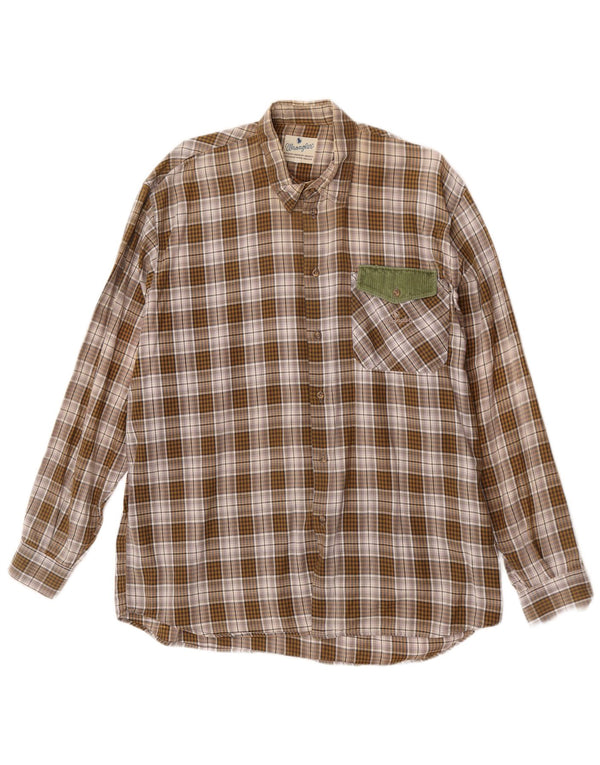 Cămașă din flanel pentru bărbați Wrangler, XL, maro, carouri