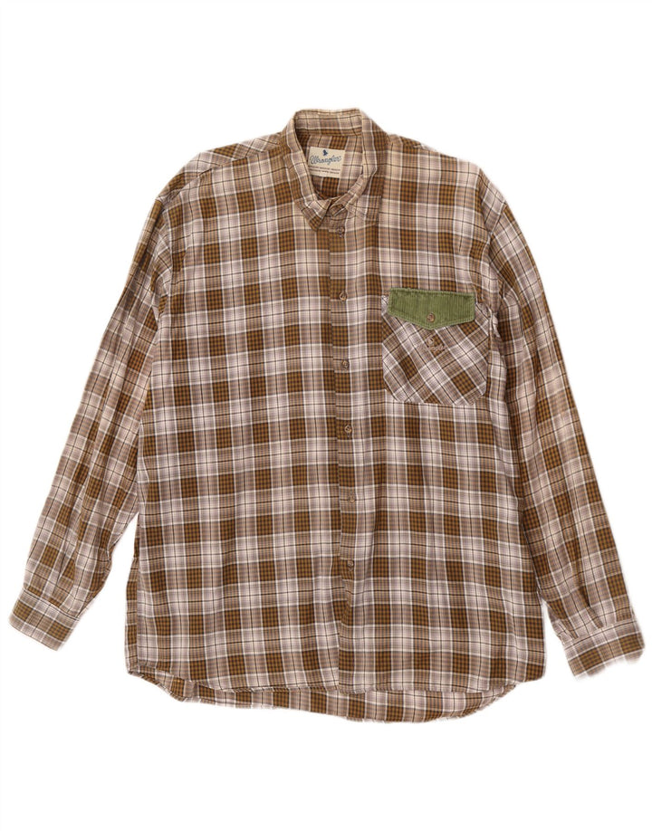 Cămașă din flanel pentru bărbați Wrangler, XL, maro, carouri
