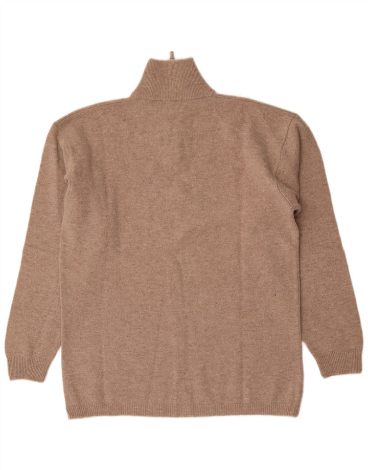 Pulover pentru bărbați Kappa, cu fermoar și gât, 2XL, bej, lână