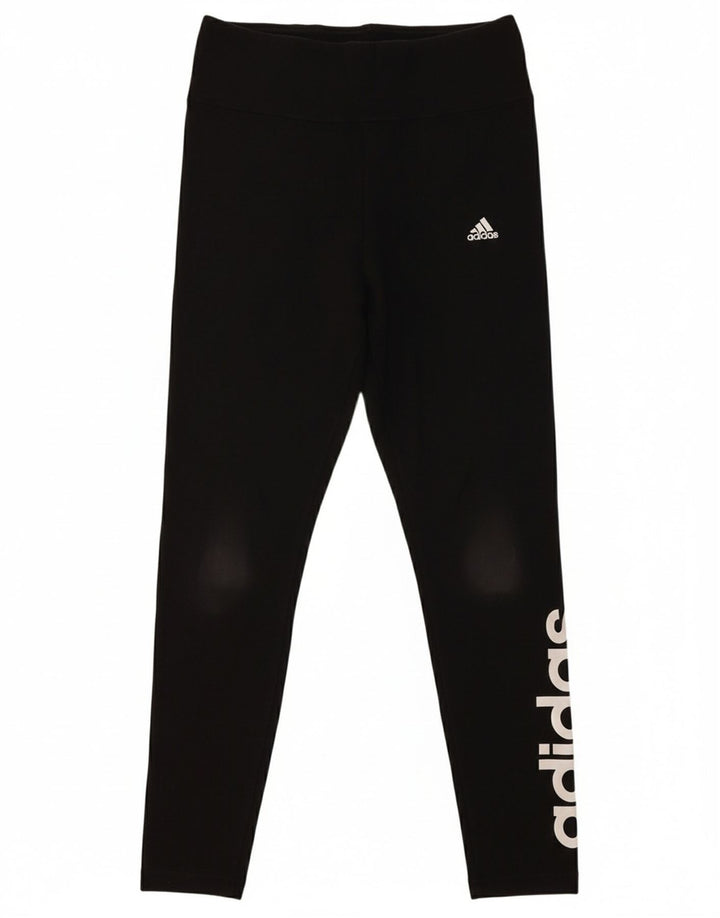 ADIDAS Womens Graphic Leggings UK 12/14 Medium Black