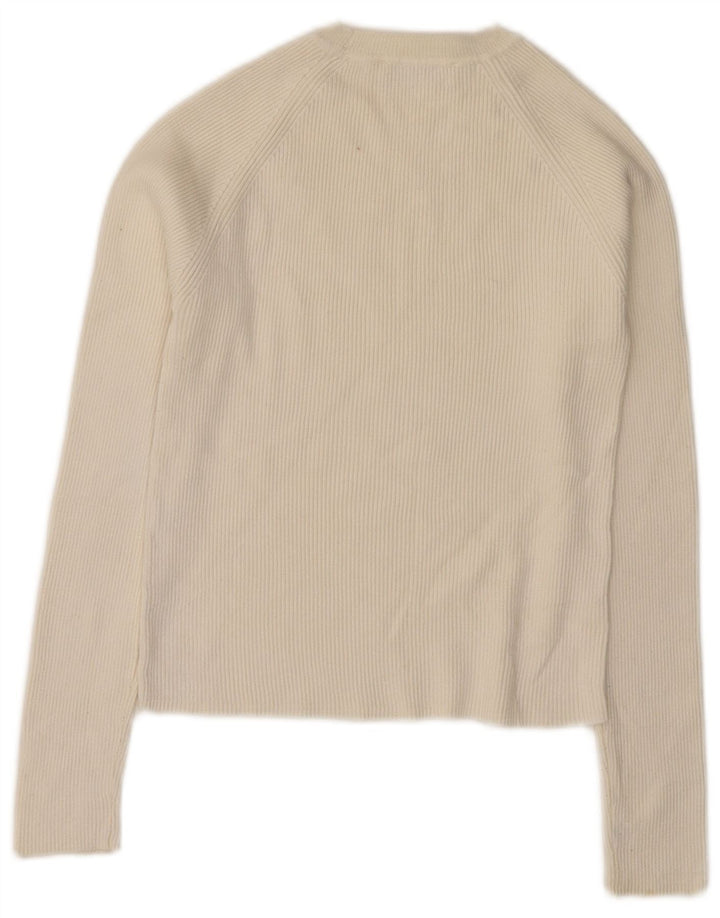 Pulover Pulover Crop Crew Deck pentru Damă Zara UK 12 Medium White
