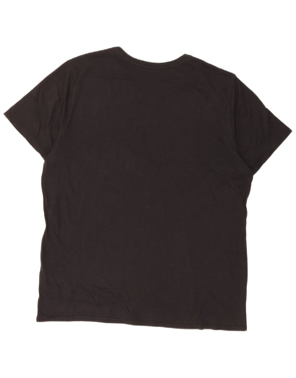 Tricou grafic Nike pentru bărbați, cu croială atletică, top XL, bumbac negru