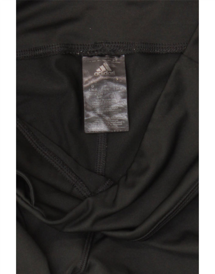 Leggings Capri Adidas pentru femei UK 8/10 Poliester negru mic