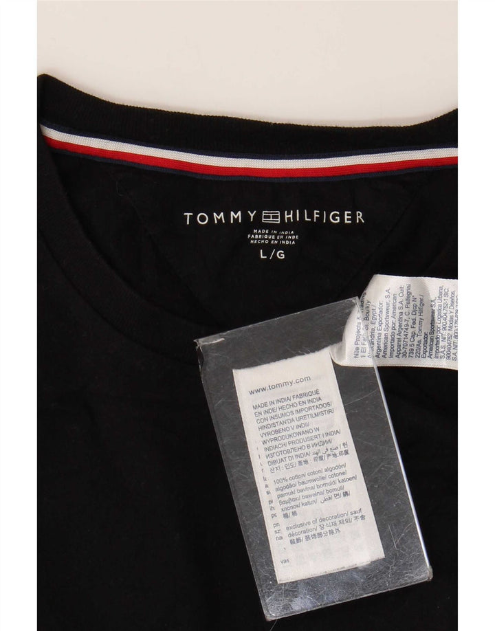 Tricou Tommy Hilfiger pentru bărbați Top mare din bumbac negru