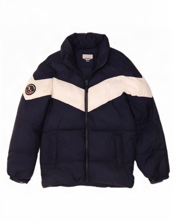 Jachetă căptușită pentru bărbați Superdry UK 36 Mic, bleumarin, poliester color bloc
