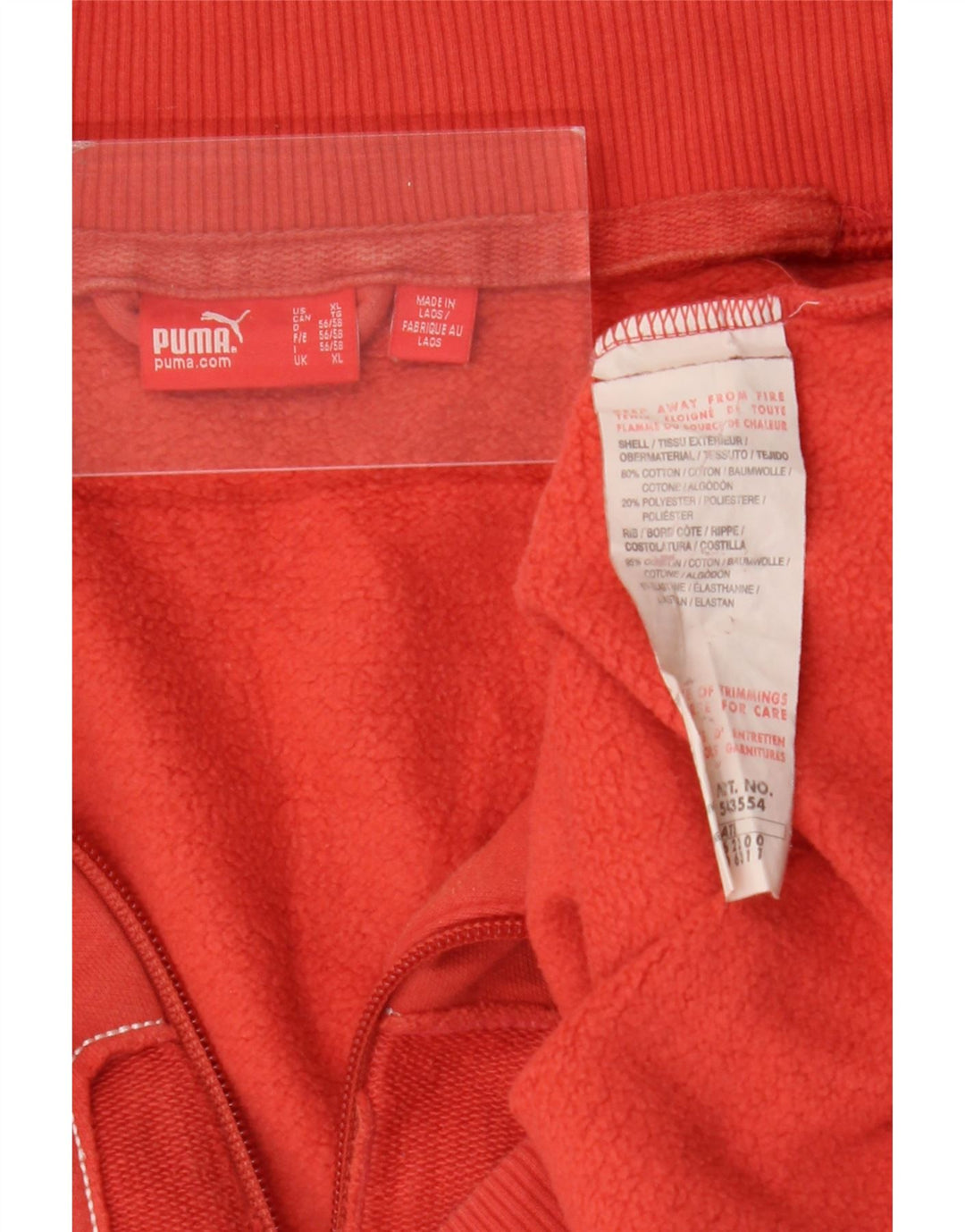 Jachetă de top pentru trening Puma pentru bărbați, XL, portocaliu, bumbac