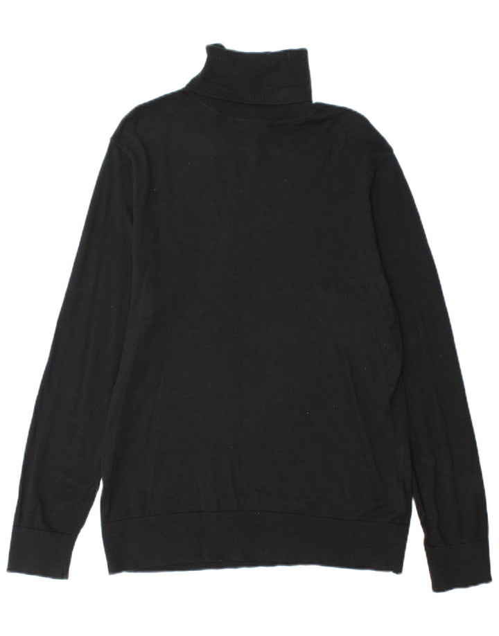 Pulover Chaps pentru femei cu gât rulat din bumbac mare negru UK 16