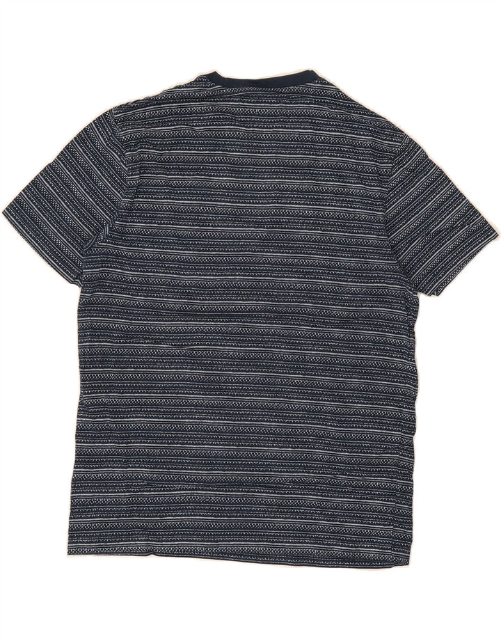 PENGUIN Mens T-Shirt Top Medium Blue Striped Cotton Vintage Penguin and Second-Hand Penguin from Messina Hembry 