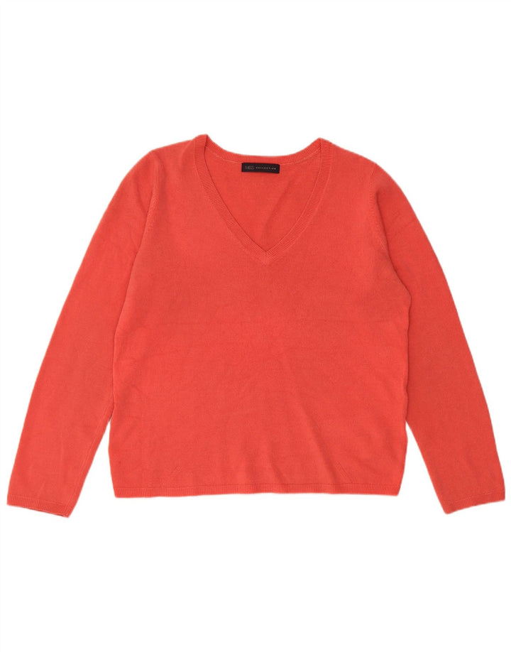 Pulover pentru femei Marks & Spencer cu decolteu în V UK 12 Medium Red Acrilic