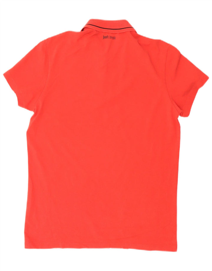 Tricou polo pentru bărbați Just Cavalli, bumbac roșu mare