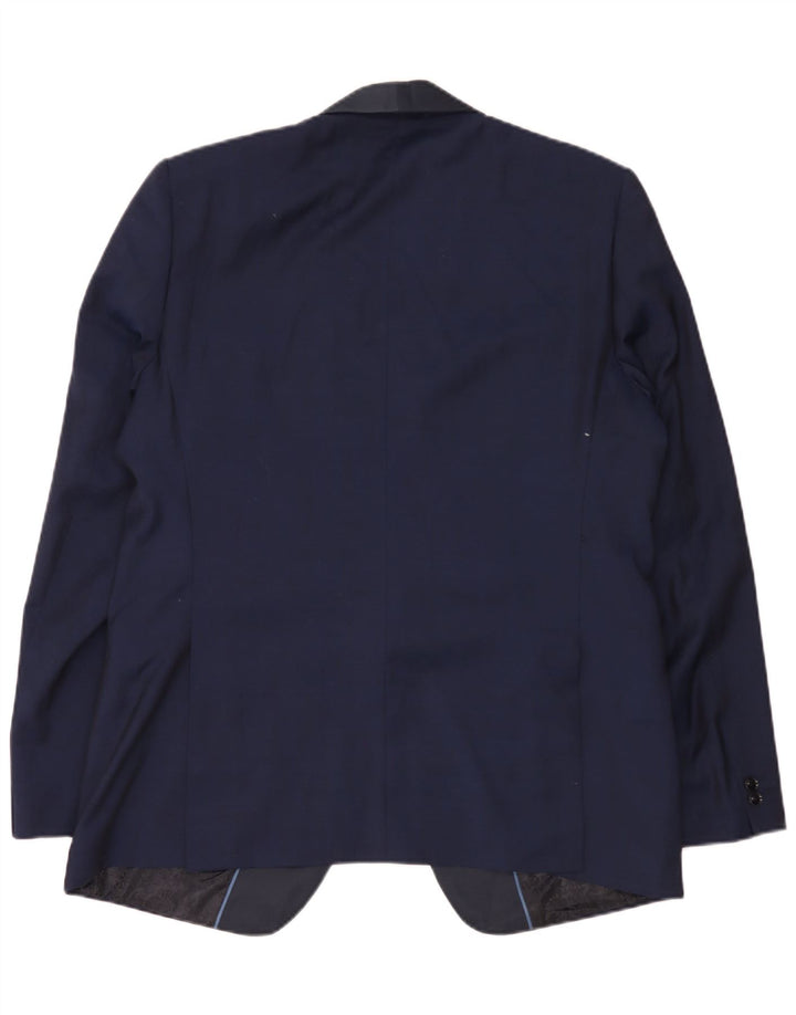 Jachetă pentru bărbați Marks & Spencer, lungă, slim fit, UK 44 XL bleumarin
