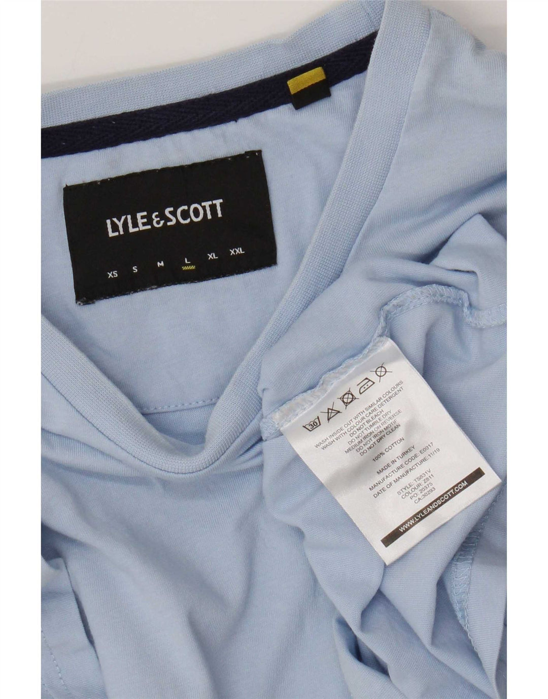 Tricou pentru bărbați Lyle & Scott Top mare, albastru, bumbac color bloc