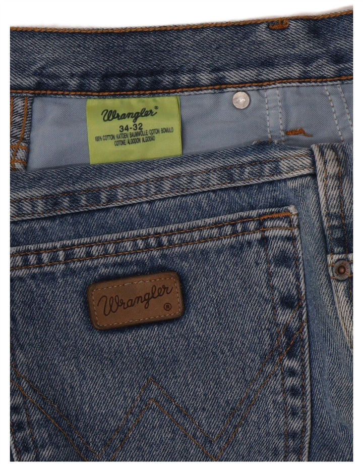 Blugi drepti pentru bărbați Wrangler W34 L32 Bumbac albastru